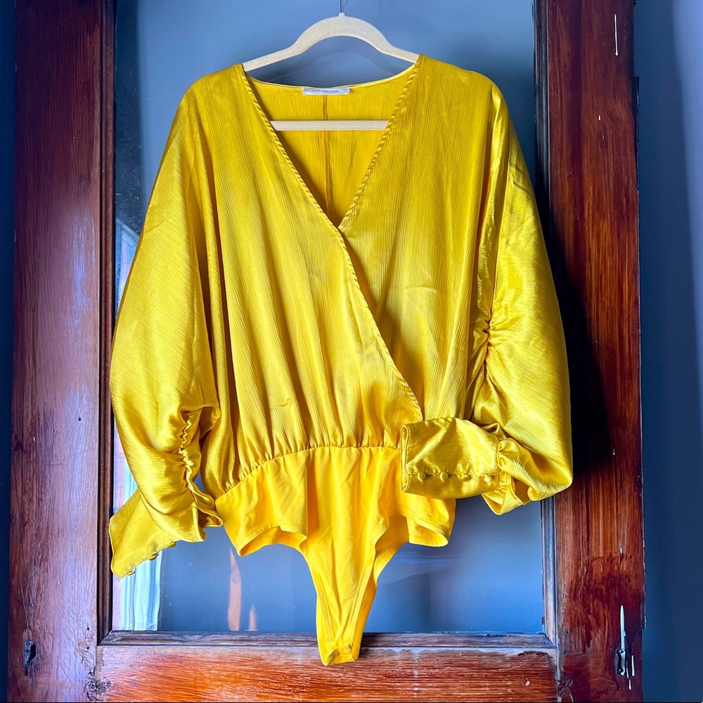Lani the Label Golden yellow silk bodysuit